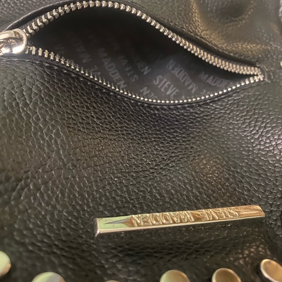 Steve Madden backpack black with silver studs. - Picture 8 of 10
